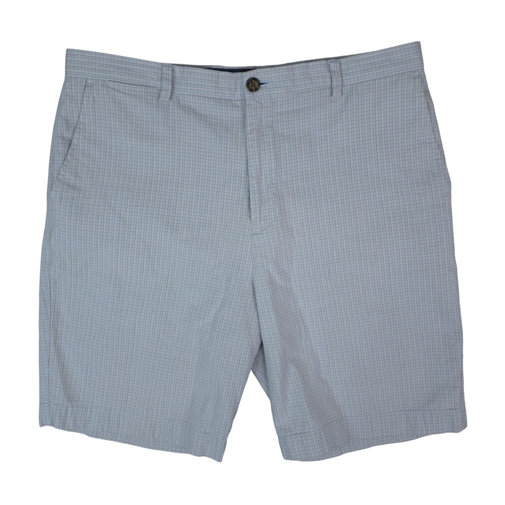 Johnston & Murphy Chino Shorts Mens 36x9 Blue Gray Pima Cotton Preppy Golf